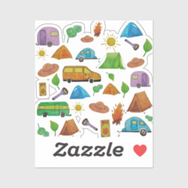 Camping adventure sticker