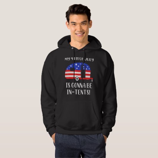 Camping American Flag op 4 juli zal ik zijn Hoodie (Voorkant volledig)