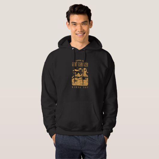 Camping And Giant Schnauzer Kinda Day Mini Schnauz Hoodie (Voorkant volledig)