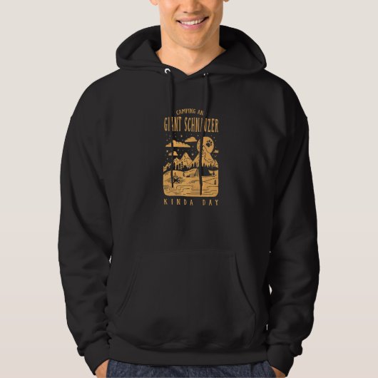 Camping And Giant Schnauzer Kinda Day Mini Schnauz Hoodie (Voorkant)