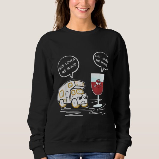 Camping and Wine ze houdt van me meer kamperen wij Trui (Voorkant)