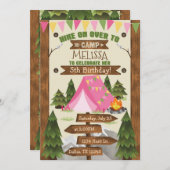 Camping Anniversaire Fête Invitation Invitation Fi (Devant / Derrière)