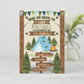 Camping Anniversaire Fête Invitation Invitation Ga (Debout devant)