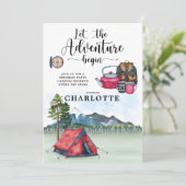 Camping Anniversaire Fille du week-end Invitation (Debout devant)