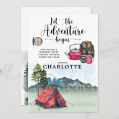 Camping Anniversaire Fille du week-end Invitation (Devant / Derrière)