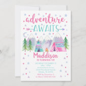 Camping Anniversaire Invitation Aventure Await Gir (Devant)