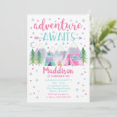 Camping Anniversaire Invitation Aventure Await Gir (Debout devant)