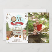Camping Anniversaire Photo Invitation (Devant)