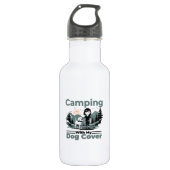 Camping avec mon chien Bouteille d'eau en acier in (Devant)