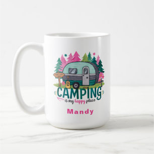 Camping Avonturen Geschenkmok met Naam Koffiemok