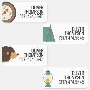 Camping Avontuur Kinderen Labels