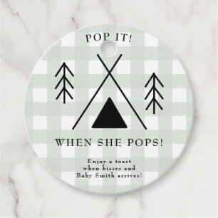 Camping baby shower - Laat het knallen! Als ze bar Bedankjes Labels