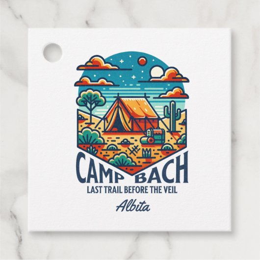 Camping Bach Glamping Bedankjes Labels (Voorkant)