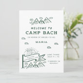 Camping Bachelorette Meisjes Trip Glamping Bach Kaart (Staand voorkant)