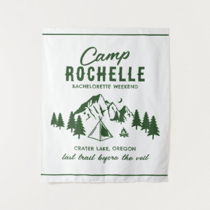 Camping Bachelorette Party Achtergrond Tapestry Wandkleed