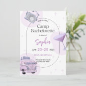 Camping Bachelorette Party Invitation Card (Debout devant)