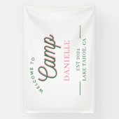 Camping Bachelorette Party Ouder Custom Spandoek (Verticaal)