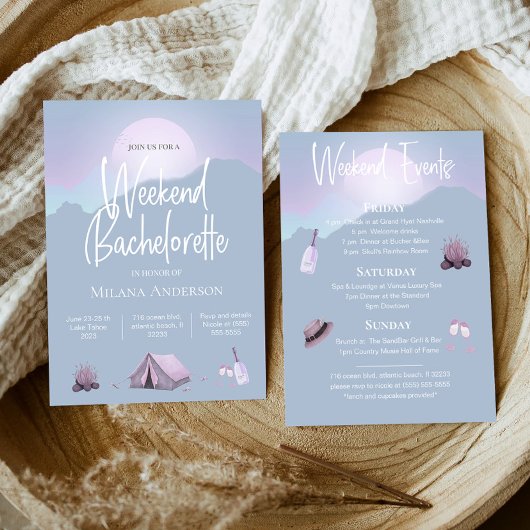 Camping Bachelorette Party Week-end Invitation