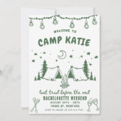 Camping Bachelorette Weekenduitnodiging Kaart (Voorkant)