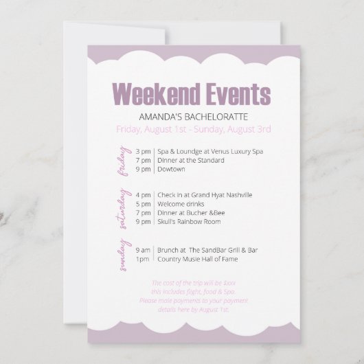 Camping Backpack Bachelorette Party Invitation Kaart (Achterkant)