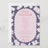 Camping Backpack Girl Birthday Invitation Kaart (Achterkant)