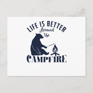 Camping Bär am Feuer "Het leven is beter rond de C Briefkaart