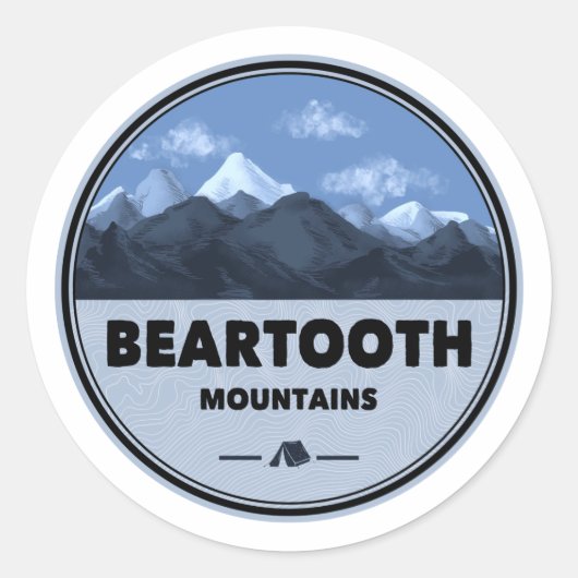Camping Beartooth Mountains Montana Wyoming Ronde Sticker (Voorkant)