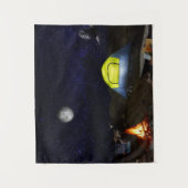 Camping bij Night Collage, Tent, Dieren Sterren Wandkleed (Voorkant)