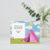 Camping Birthday - Dank je wel Bedankkaart (Staand voorkant)