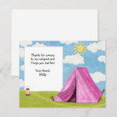 Camping Birthday - Dank je wel Bedankkaart (Voorkant / Achterkant)