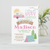 Camping Birthday Kaart (Staand voorkant)