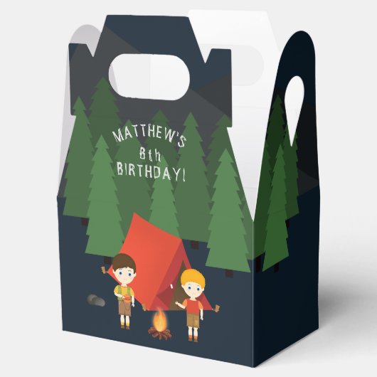 Camping Birthday Party Bedankdoosjes (Geopend)