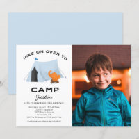 Camping Birthday Party Blue Tent Photo