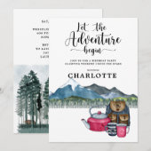 Camping Birthday Party Invitation Kaart (Voorkant / Achterkant)