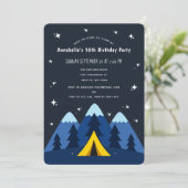 Camping Birthday Party Invitation Kaart (Staand voorkant)