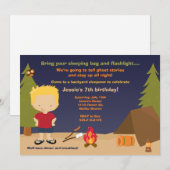 Camping Birthday Party Invitation Kaart (Voorkant / Achterkant)
