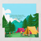 Camping Birthday Party Kaart (Voorkant / Achterkant)
