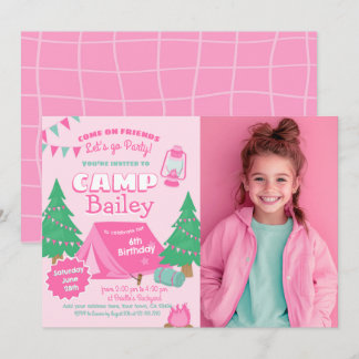 Camping Birthday Party Kaart