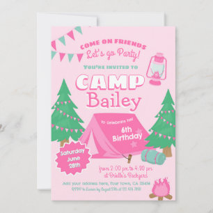 Camping Birthday Party Kaart