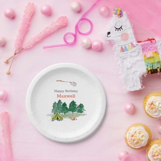 Camping Birthday Party Papieren Bordje (Feest)