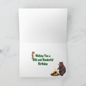 Camping Birthday (Tent en Forest Animals) Kaart (Binnen)
