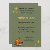 Camping Birthday Uitnodiging (Voorkant / Achterkant)