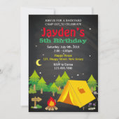 Camping Birthday Uitnodiging (Voorkant)