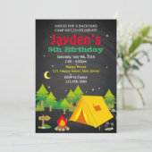Camping Birthday Uitnodiging (Staand voorkant)