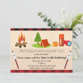 Camping Birthday Uitnodiging (Staand voorkant)