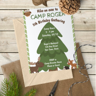 Camping Birthday Uitnodiging
