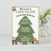 Camping Birthday Uitnodiging (Staand voorkant)
