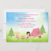 Camping Birthday voor meisjes Kaart (Voorkant)