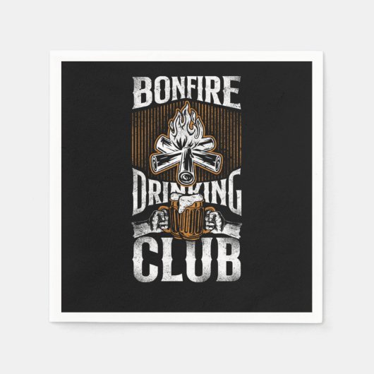 Camping Bonfire Drinking Club Campfire Drunk Alcoh Servet (Voorkant)