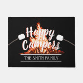 Camping Bonfire Happy Campers Familienaam Deurmat (Voorkant)